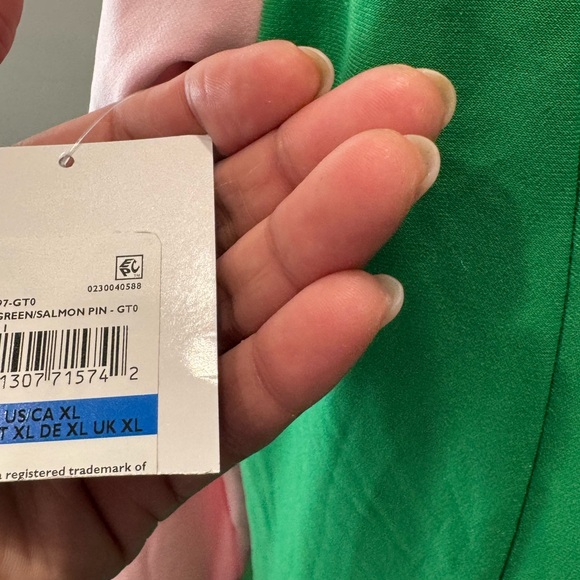 Kasper Green and Pink Asymmetrical Sheath Dress Cocktail - Picture 12 of 15